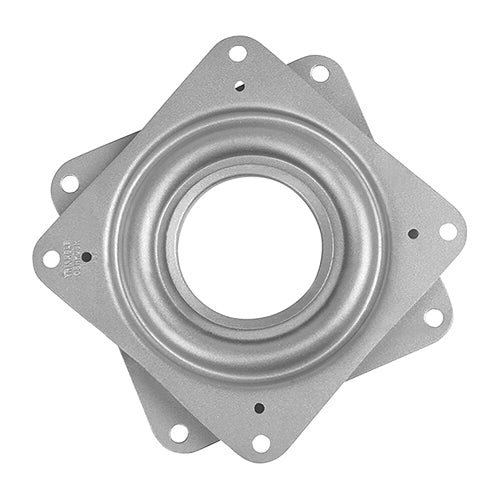 Plateau tournant carré 75 mm – acier galvanisé – rotation 360° – charge 90 kg