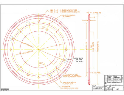 Plateau tournant rond 300 mm – acier galvanisé – rotation 360° – charge 450 kg
