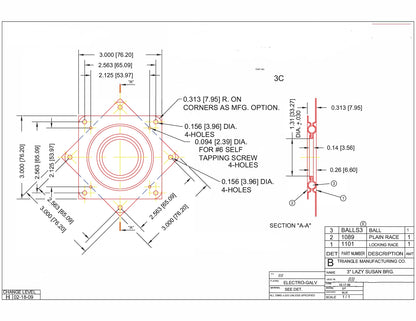 Lot de 5 plateaux tournants 3" (75 mm)
